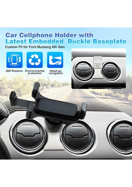 2015-2023 Ford Mustang Için Araç Telefonu Tutucu (Ecoboost/mach-E Için Değil) Aksesuarlar Hava Firar Cep Telefonu Montajı Tümü Için Handsfree Telefon Standı 4-7 Inç Telefon Kalın K (Yurt Dışından) fırsatları