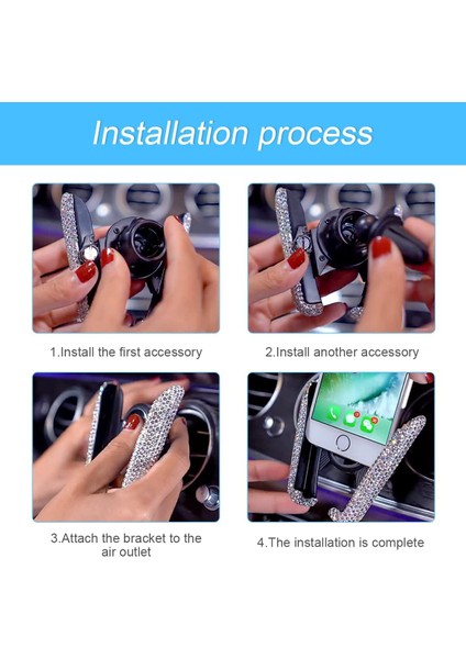 Bling Araç Telefonu Montajı, Araba Dash Havalandırması Için Kristal Yapay Elmas Cep Telefonu Standı, Kadınlar Için 360° Ayarlanabilir Mini Otomatik Telefon Montajı, Çoğu Araba Için (Yurt Dışından) indirimleri