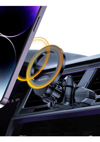Manyetik CD Yuvası Telefon Montajı, Magsafe ile Uyumlu, Güçlü Mıknatıslı CD Çalar Cep Telefonu Tutucusu, iPhone 15 14 13 12 Pro Max Için Araç Telefonu Montajı, Sumsung, Galaxy, Lg, (Yurt Dışından)