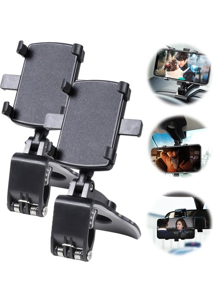 Lifegiverwise Telefon Tutucu - 2024 Yükseltme Çok Fonksiyonlu Araç Kontrol Paneli Cep Telefonu Tutucu, Döner Standlı Araç Telefonu Tutucu, Evrensel 360 Dönebilen Geri Çekilebilir T (Yurt Dışından)