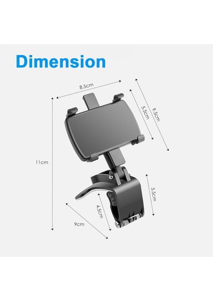 Araç Telefonu Tutucu Montajı, 360 Derece Dönüş, Gösterge Paneli ve Dikiz Aynası, Iphone, Samsung, Huawei, Nokia, Lg, 4-7 Inç Akıllı Telefonlarla Uyumlu (Yurt Dışından) fiyatları