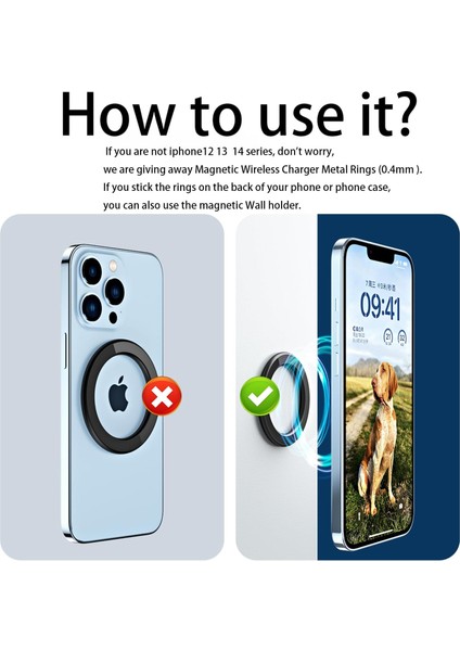 iPhone 14 13 12 Için Manyetik Halka Tutucu Mıknatıslı Duş Duvara Montaj Cep Telefonu Tablet Tutucu Manyetik Araba Aksesuarları Banyo Duvarı Için Telefon Standı (Siyah 2 Adet) (Yurt Dışından)