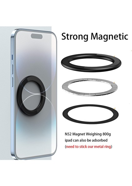 iPhone 14 13 12 Için Manyetik Halka Tutucu Mıknatıslı Duş Duvara Montaj Cep Telefonu Tablet Tutucu Manyetik Araba Aksesuarları Banyo Duvarı Için Telefon Standı (Siyah 2 Adet) (Yurt Dışından)