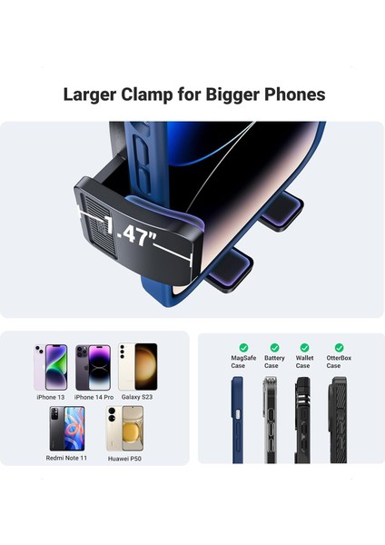 Salıncak Kolu ile Araç Telefonu Tutucu Montajı Havalandırmayı Engellemez, Araba Için Telefon Montajı Daha Geniş Kelepçe Klipsi Cep Telefonu Tutucu Havalandırma Firar iPhone 15 14 P (Yurt Dışından) fırsatları