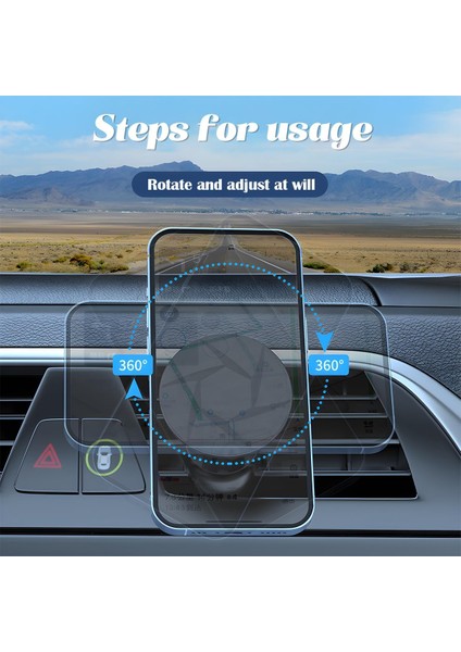 Araba Için Manyetik Telefon Tutucu, Evrensel Havalandırmalı Cep Telefonu Tutucu Bağlantısı, 360 Ayarlanabilir Manyetik Telefon Bağlantısı, Araba Aksesuarları Eller Serbest Havaland (Yurt Dışından) fırsatları