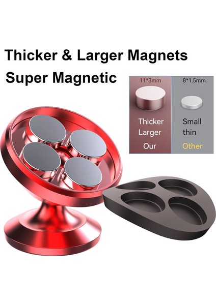 [2'li Paket] Araba Için Manyetik Telefon Tutucu, [güçlü Mıknatıs] Araba Için Manyetik Telefon Montajı [4 Metal Plaka] Cep Telefonu Için iPhone Manyetik Araç Montajı [360° Dönüş] Ev (Yurt Dışından)