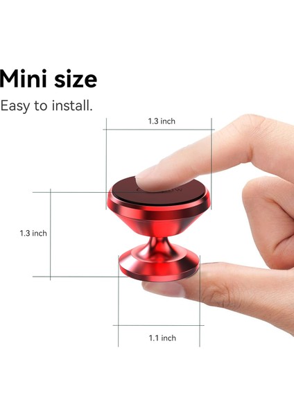 [2'li Paket] Araba Için Manyetik Telefon Tutucu, [güçlü Mıknatıs] Araba Için Manyetik Telefon Montajı [4 Metal Plaka] Cep Telefonu Için iPhone Manyetik Araç Montajı [360° Dönüş] Ev (Yurt Dışından)
