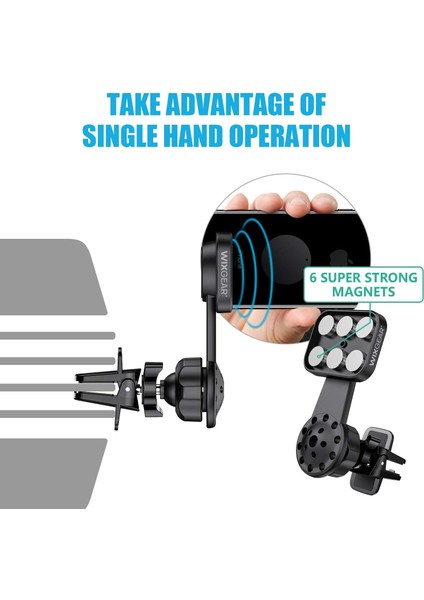 Araba Için Evrensel Havalandırma Büküm Delikli Manyetik Telefon Tutucu, Hızlı Swift-Snap Teknolojisine Sahip Tüm Cep Telefonları Için, Havalandırma Akışını Engellemez - Dikey ve Ya (Yurt Dışından) modelleri