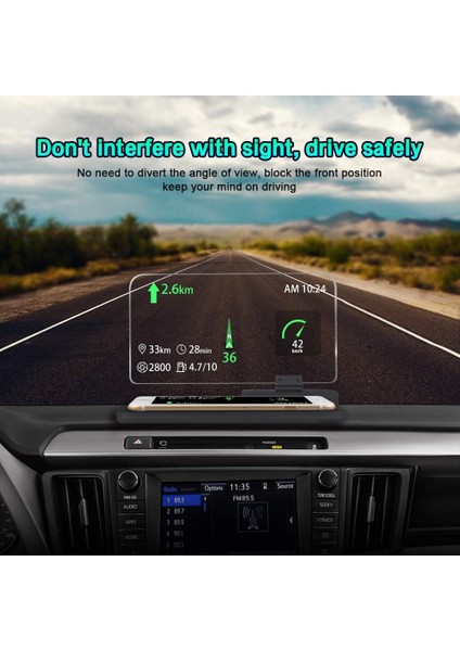 Hud, Akıllı Telefon, Iphone, Samsung, Araç Navigasyonu (6 Inçe Kadar) Için Hd Görüntü Yansımalı Araç Gps Mobil Head Up Display Tutucu (Yurt Dışından)