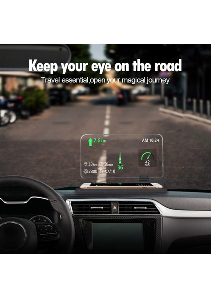 Hud, Akıllı Telefon, Iphone, Samsung, Araç Navigasyonu (6 Inçe Kadar) Için Hd Görüntü Yansımalı Araç Gps Mobil Head Up Display Tutucu (Yurt Dışından)