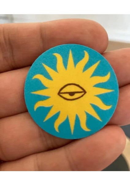 Sarı Güneş Baskılı Yedek Metal Plaka Seti. Manyetik Araç Telefonu Tutucular, Duvar ve Havalandırma Montaj Parçaları, Kılıflar, Mıknatıslar Için Deliksiz 4 Yuvarlak Demir Diskten Ol (Yurt Dışından)