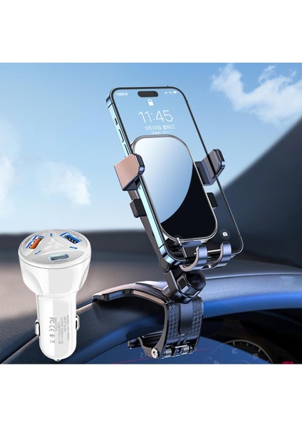 [2023 En Yeni]araç Telefonu Montajı, [çok Açılı] Bir Arabanın Gösterge Paneli Için Dönebilen Cep Telefonu Standı, Araba Güneşliklerinde ve Dikiz Aynalarında Da Kullanılabilir, 4 Il (Yurt Dışından)