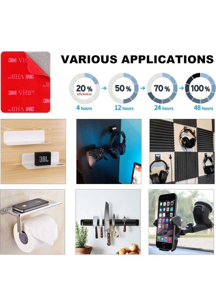 Çift Taraflı Telefon Tutucu Değiştirme Kiti. 32 Parça Dikdörtgen 3m Vhb Yapışkan Bant (1,77" x 2,56" / 45 x 65 Mm). Ev Duvarı, Ofis Masaları, Manyetik Araç Montaj Parçaları Için Çı (Yurt Dışından)