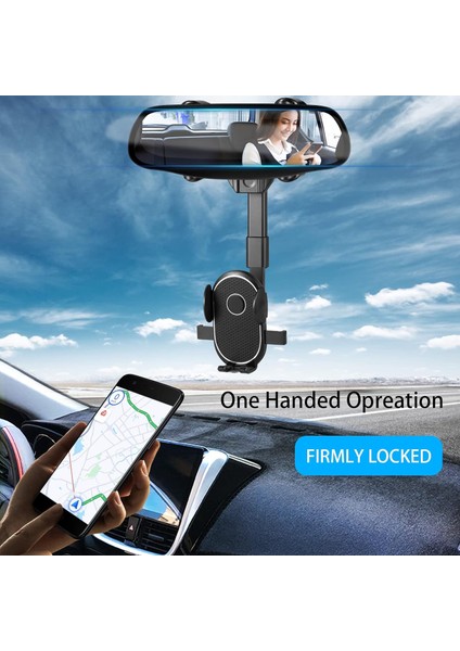 Güncellenmiş Dikiz Aynası Telefon Tutucu Dönebilen ve Geri Çekilebilir Araç Telefonu Tutucu Tüm Cep Telefonları ve Tüm Arabalar Için Evrensel 360 Derece Dönebilen Araç Telefonu Tut (Yurt Dışından) fiyatları
