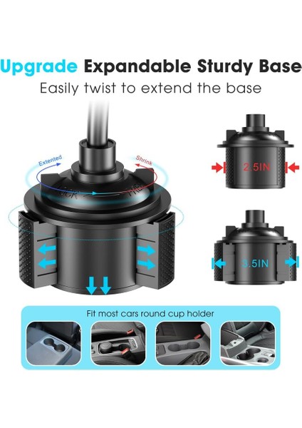 Araba Için Bardak Tutucu Telefon Bağlantısı, Cep Telefonu Tutucu Araba, Araba Kamyonu Için Evrensel Ayarlanabilir Deve Boynu Bardak Telefon Tutucu, Iphone, Samsung, Lg ve Tüm Cep T (Yurt Dışından) fırsatları