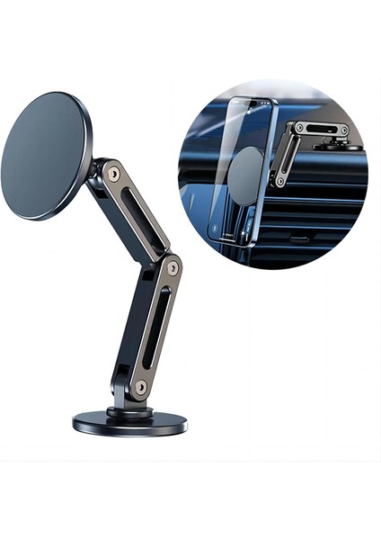 Cep Telefonu Tutucu Araba, Manyetik Araç Telefonu Tutucu, Metal Manyetik Araç Montajı, 360° Serbest Dönüş, Tüm Cep Telefonu Modellerine Uygun (Siyah) (Yurt Dışından)