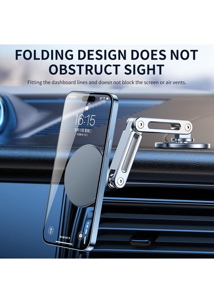Cep Telefonu Tutucu Araba, Manyetik Araç Telefonu Tutucu, Metal Manyetik Araç Montajı, 360° Serbest Dönüş, Tüm Cep Telefonu Modellerine Uygun (Siyah) (Yurt Dışından) modelleri