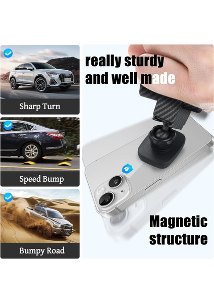 Toyota Camry Için Araç Telefonu Tutucu Camry 2021 ile Uyumlu Güçlü Mıknatıs Karbon Fiber Araba Cep Telefonu Kontrol Paneline Montajlı Hava Firar Iphone, Samsung ve Diğer Akıllı Tel (Yurt Dışından) modelleri