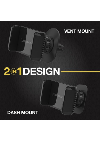 UH4DVM-SP Carmount 2'si 1 Arada Araba Için Evrensel Telefon Havalandırması Veya Ön Panel Montajı | 360° Dönüşle Taşınabilir ve Ayarlanabilir (Yurt Dışından)