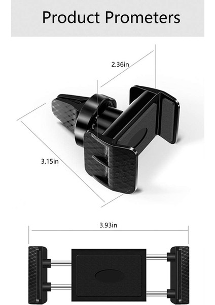Araba Hava Firar Dağı Telefon Tutucu, Araba Için Cep Telefonu Tutucu, 3,5 Ila 6 Inç Tüm Akıllı Telefonlar Için Evrensel 360 Döndürme Araç Telefonu Tutucu (Siyah) (Yurt Dışından) fırsatları