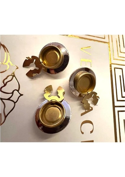 Gold Klasik Inci Model Metalize(Plastik) Tak-Çıkart Model Dikimsiz 3lü Düğme Seti