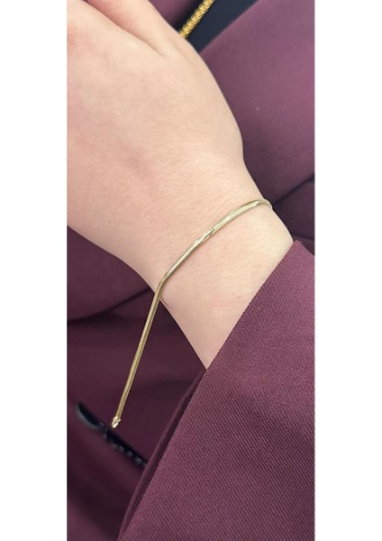 14 Ayar Spor Balık Sırtı Bileklik 2,57 Gram 18 cm Uzunluk