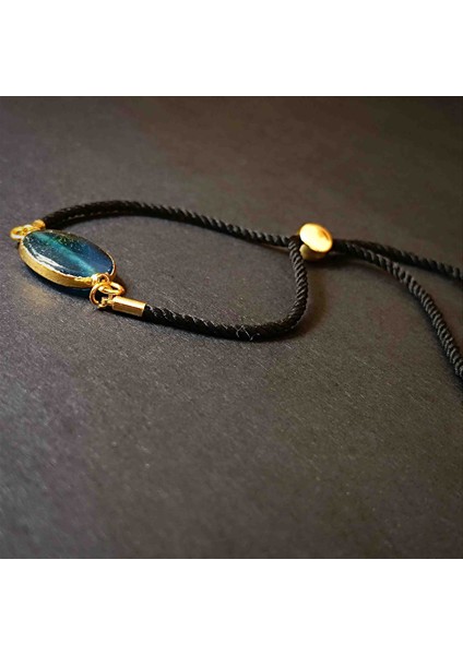 Mavi Akik Fasetli Ayarlanabilir Doğal Taş Bileklik