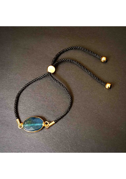 Mavi Akik Fasetli Ayarlanabilir Doğal Taş Bileklik modelleri