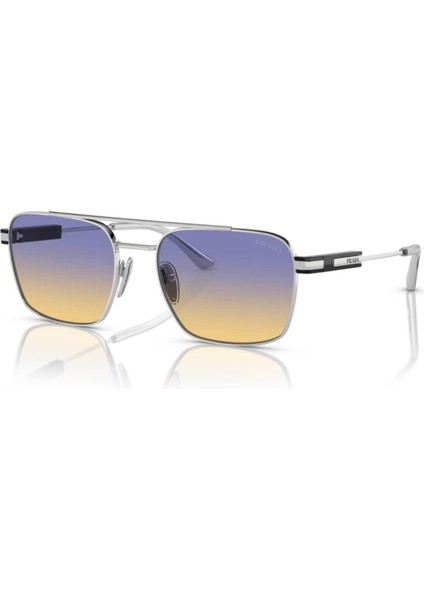 PR 67ZS 1BC06Z 56 Unisex Gümüş Metal Oval Güneş Gözlüğü