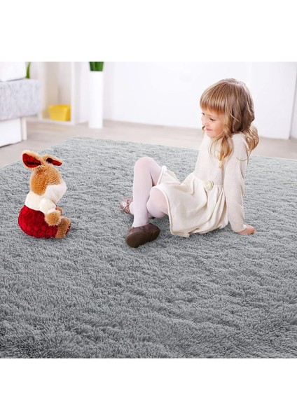 Gri Yıkanabilir Yolluk Kaymaz Taban Uzun Tüylü Yumuşak Halı Kaymaz Tüylenmez modelleri