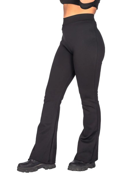 Kadın Yüksek Bel Ispanyol Paça Çelik Interlok Tayt Pantolon modelleri