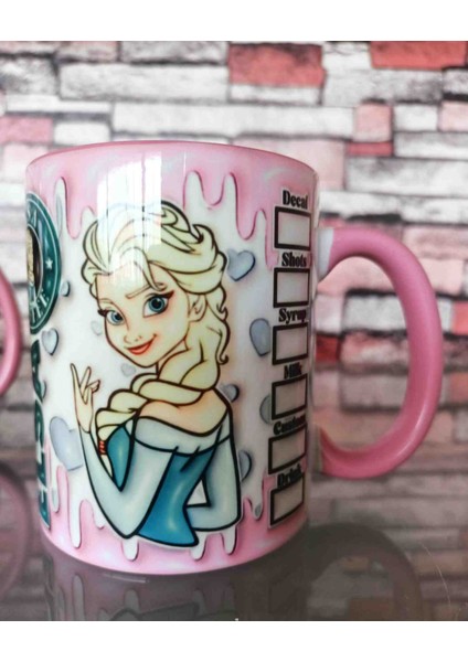 Mugs And Love Elsa 3D Baskı Büyük Boy Kupa