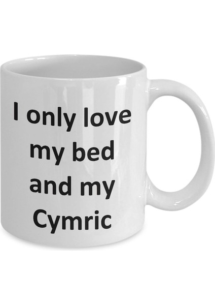 Komik Cymric Kupa - Love My Bed ve Cymric Cat Kahve Fincanı - Ingilizce Kahve Kupa