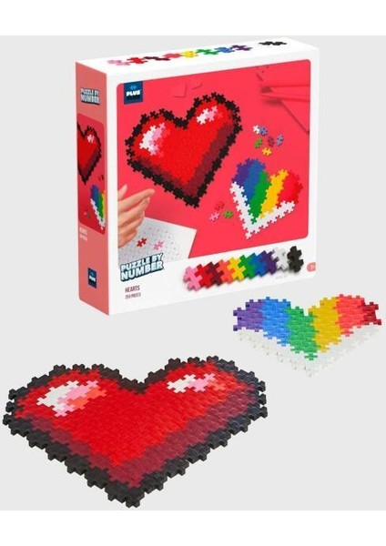 Plus-Plus Puzzle By Number Hearts 250 Pcs