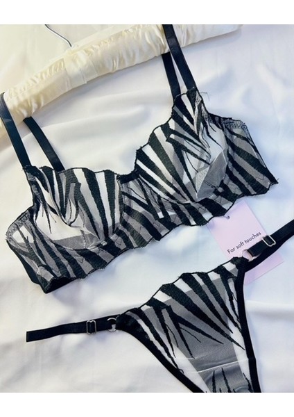 Es Lingerie Zebra Bralet Takım