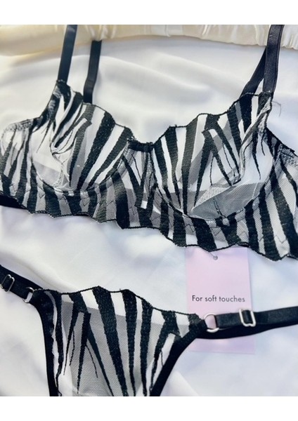 Es Lingerie Zebra Bralet Takım