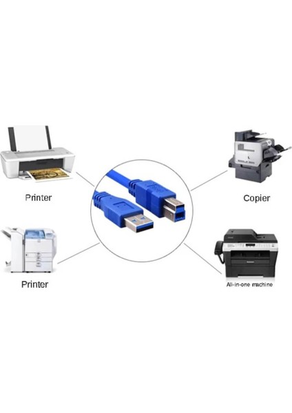 - USB 3.0 Yazıcı Printer Kablosu - USB 3.0 Type-B Bağlantı Data Kablosu - 1.5m