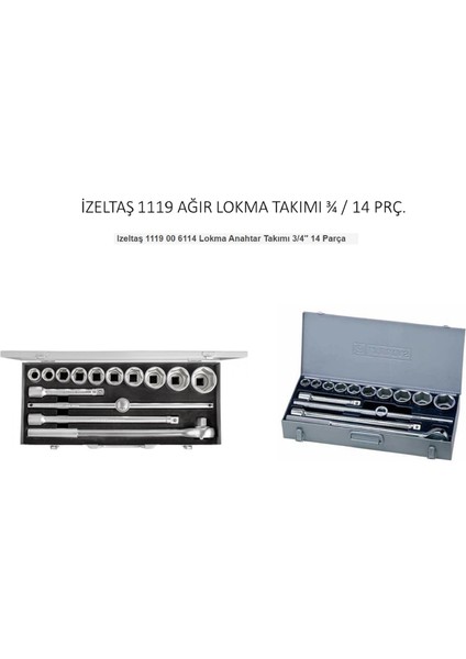 Altı Köşe Lokma Anahtar Takımı 3 4” 14 Parça 1119 00 6114 modelleri
