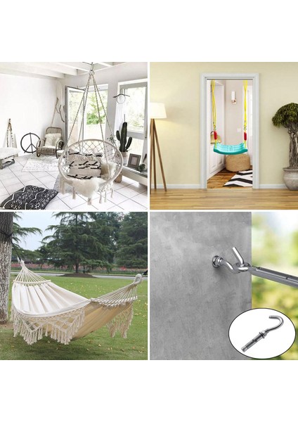 Kancalı Çelik Dübel Hamak Salıncak Boks Torbası Lamba Avize Için Gömlekli Açık Ağız Kanca M10 modelleri