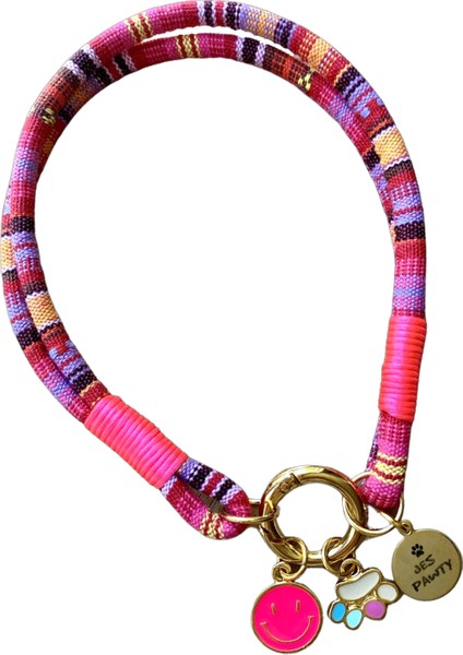 Pembe Kedi Köpek Kolyesi Altın Kaplama