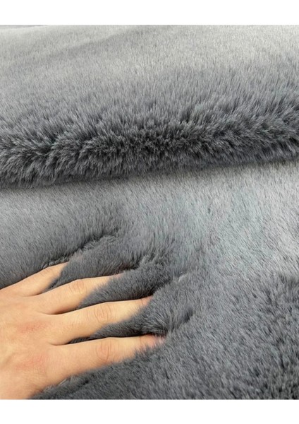 Tavşan Tüyü Yuvarlak Peluş Antrasit fiyatları