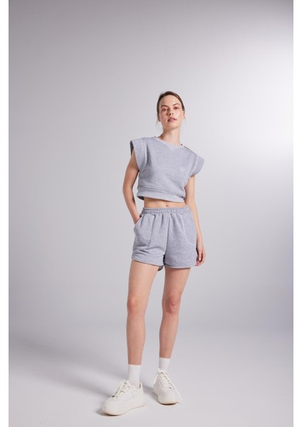 Crop Kesim Kontrast Dikişli rhode tshirt Gri modelleri