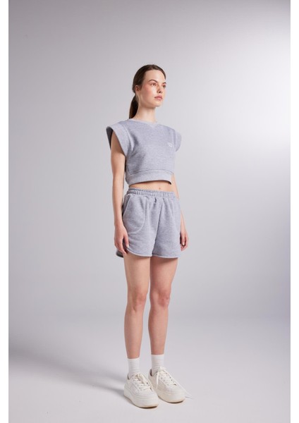 Crop Kesim Kontrast Dikişli rhode tshirt Gri indirimleri