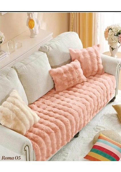 Kalın Tavşan Peluş Üç Kişilik Koltuk Örtüsü ( 80*190CM ) Sadece Oturma Alanı Için fiyatları