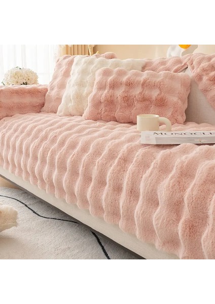Kalın Tavşan Peluş Üç Kişilik Koltuk Örtüsü ( 80*190CM ) Sadece Oturma Alanı Için modelleri