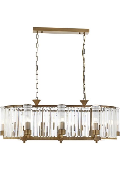 Avonnı Eskitme Kaplama Klasik Avize E14 Metal Kristal 105X40CM