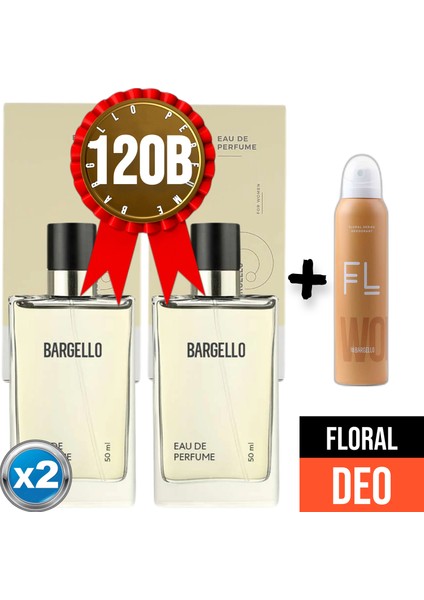 Parfüm 120BX2(2ADET) Floral 50 ml + Floral Deodorant 150 ml