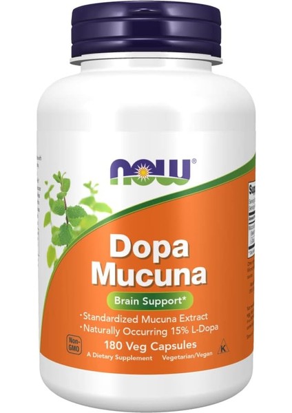 Dopa Mucuna Standardized Extract With Naturally Occurring 15% L-Dopa 180 Kapsul