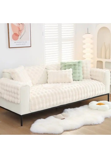 Kalın Tavşan Peluş Üç Kişilik Koltuk Örtüsü ( 80*190CM ) Sadece Oturma Alanı Için fiyatları