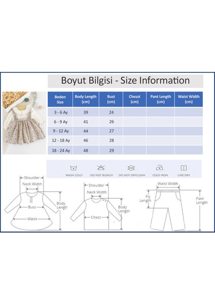 Çiçek Desenli Fırfırlı Keten Kız Bebek Elbise